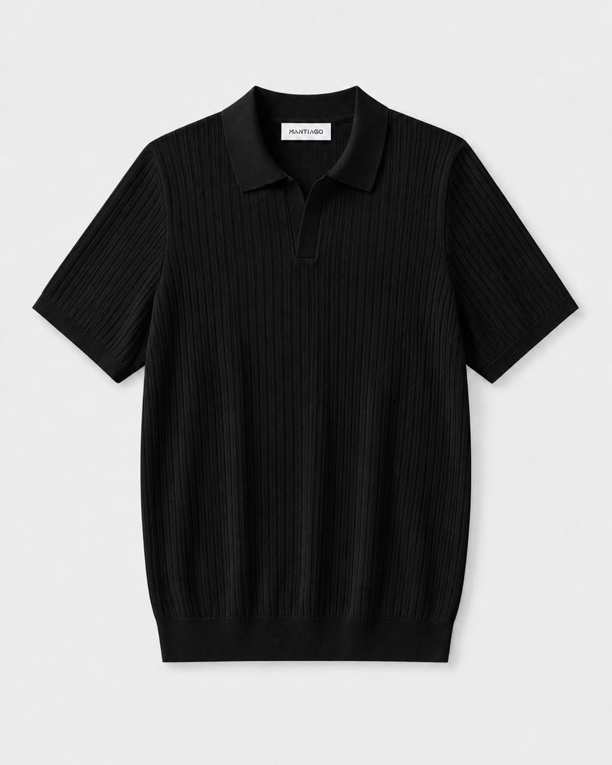 100% cotton knitted polo shirt