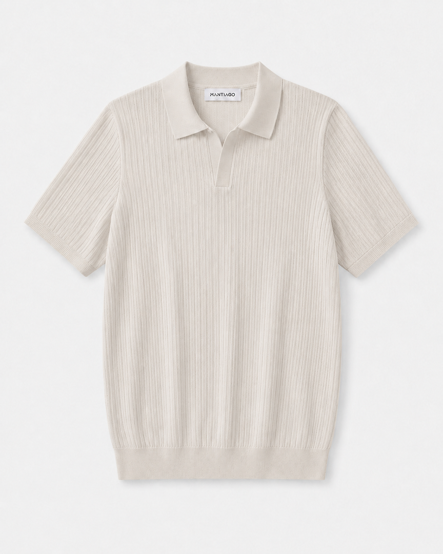 100% cotton knitted polo shirt