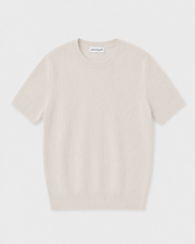 Ribbed Cotton-Modal Knit T-Shirt