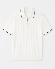 Fine-Knit Zip Polo