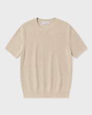 Ribbed Cotton-Modal Knit T-Shirt