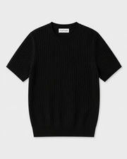 Ribbed Cotton-Modal Knit T-Shirt